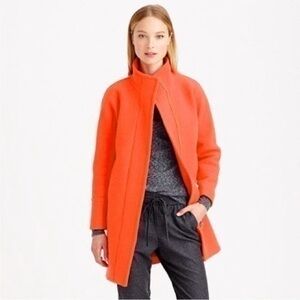 J. Crew Stadium Cloth Nello Gori Cocoon Coat Italian Wool Blend in Spiced Orange